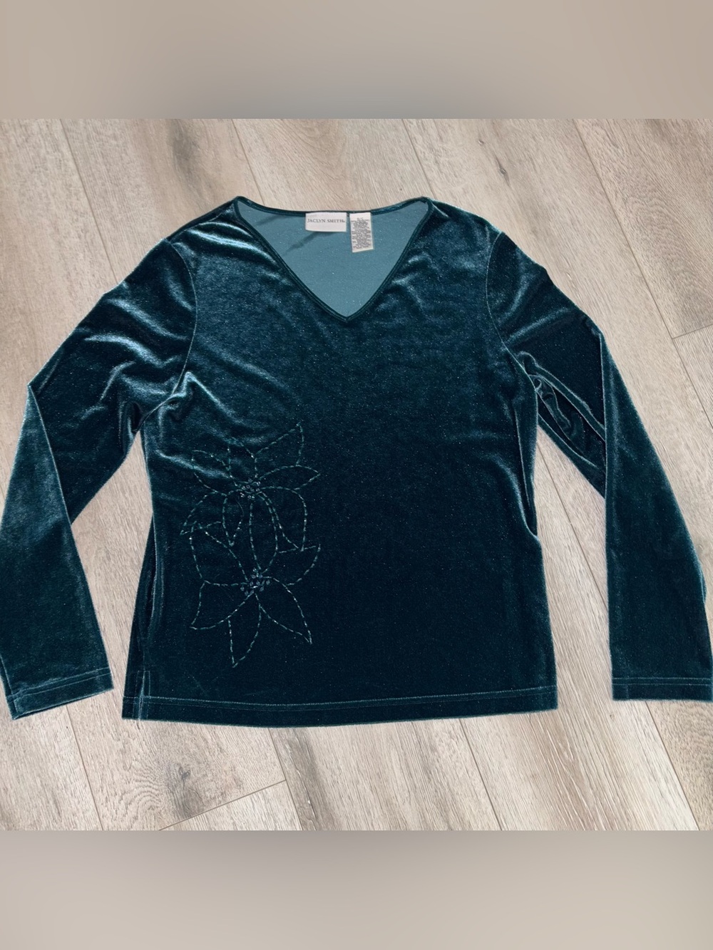 Whimsigoth Velvet Deep Teal Size Small Goth Y2K Fairy Romantic Floral